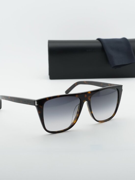 Saint Laurent SL1F 003 Square Sunglasses - Dark Havana/Grey Gradient main image 5